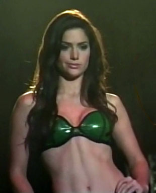 Janet montgomery strip Arrowhead beer water peeing